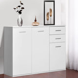 Elegant White Free Standing Storage Cabinet with Drawers and Shelves - Furniture4Design