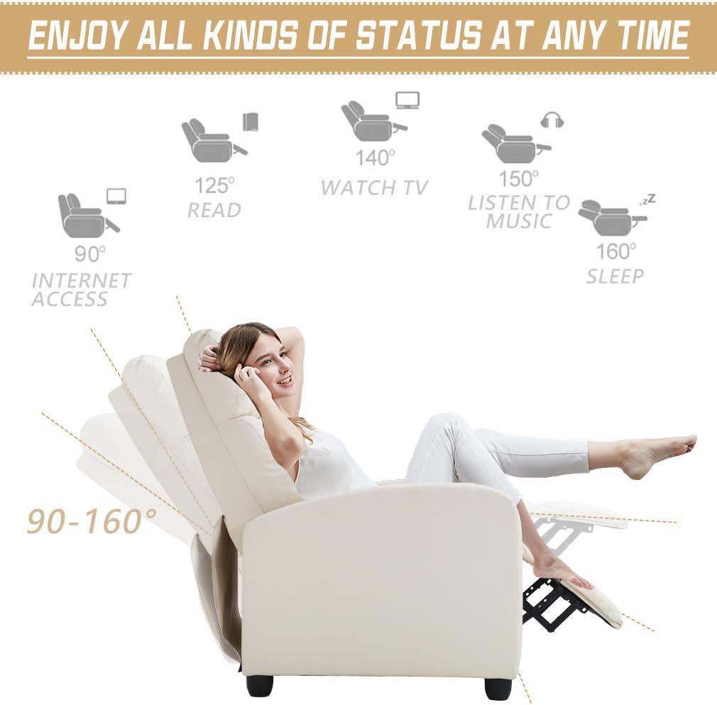 Elevate Your Relaxation Game with Modern Beige Wingback Recliner Chair - Furniture4Design