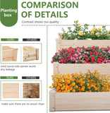 Elevated 3-Tier Wooden Garden Planter Box for Vegetables and Herbs - Furniture4Design