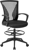 Ergonomic Drafting Chair with Adjustable Height and Heavy-Duty Structure in Black - Furniture4Design