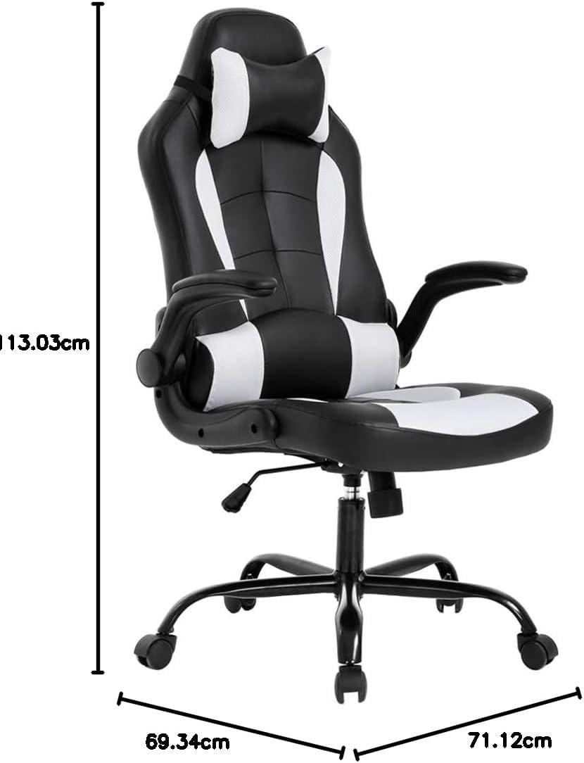 Ergonomic High Back Gaming Chair with Lumbar Support and Flip Up Arms - Furniture4Design