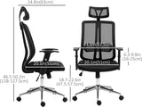 Ergonomic High-Back Mesh Office Chair with Adjustable Features, Black - Furniture4Design