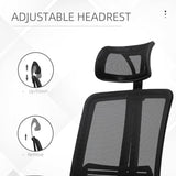 Ergonomic High-Back Mesh Office Chair with Adjustable Features, Black - Furniture4Design