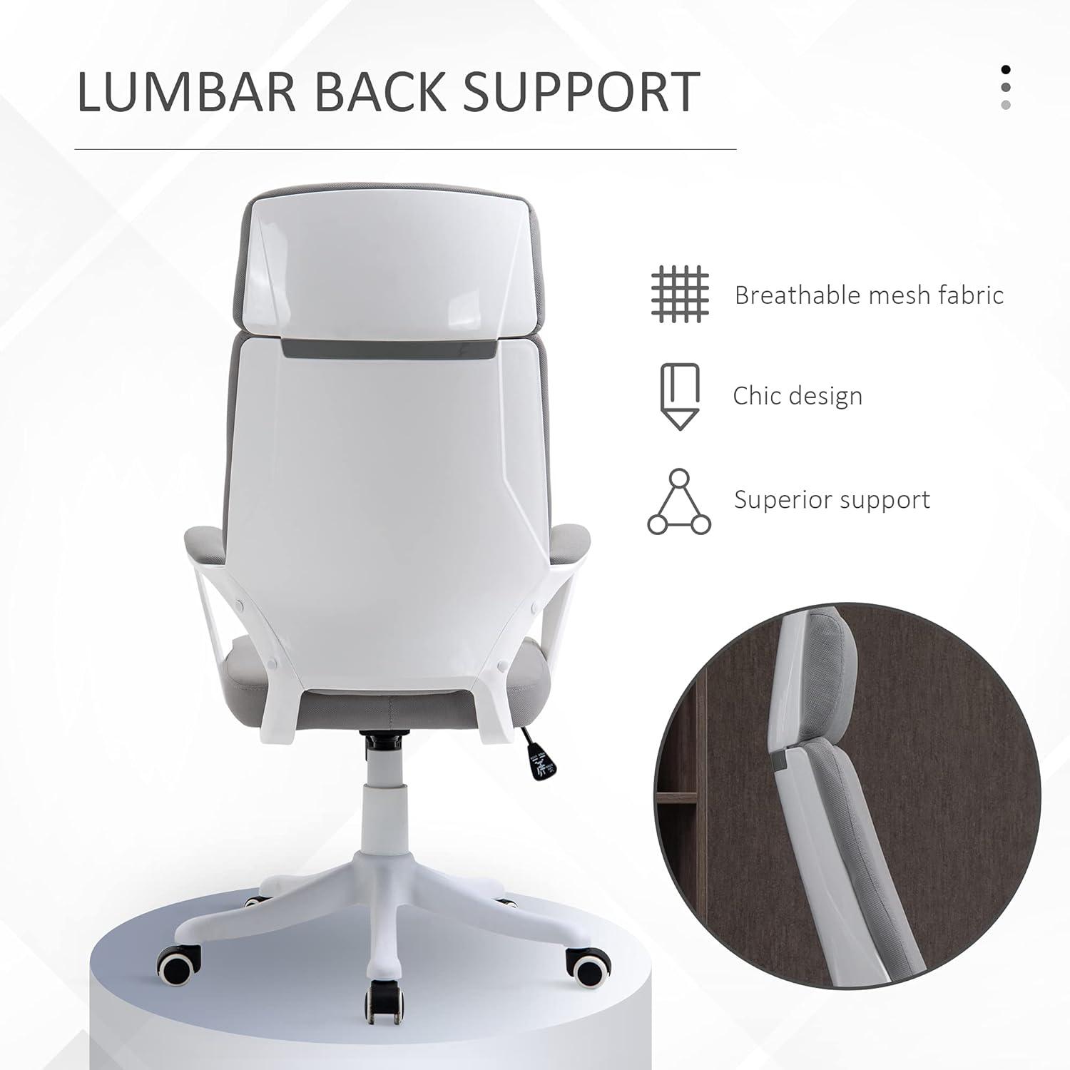 Ergonomic High Back Office Chair with Lumbar Support and Adjustable Height - Furniture4Design