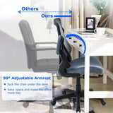 Ergonomic Mesh Office Chair with Lumbar Support and Flip Up Arms for Back Pain, Grey - Furniture4Design