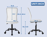 Ergonomic Mid Back Mesh Home Office Chair with Lumbar Support (White) - Furniture4Design