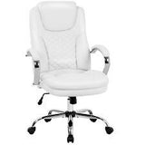 Ergonomic Office Chair Desk Chair Swivel Rolling Computer Chair Adjustable,White - Furniture4Design