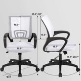 Ergonomic Office Chair with Lumbar Support and Breathable Mesh – Black (White) - Furniture4Design