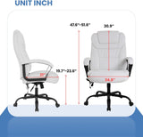 Ergonomic White Big and Tall Office Chair with Lumbar Support - Furniture4Design