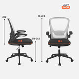 Ergonomic White Mesh Desk Chair with Adjustable Lumbar Support and Flip-Up Arms - Furniture4Design