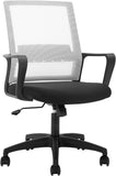 Ergonomic White Mesh Home Office Chair with Lumbar Support and Swivel Function - Furniture4Design