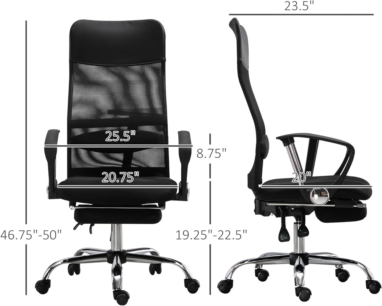 Executive High Back Mesh Office Chair with Footrest and Lumbar Support - Furniture4Design