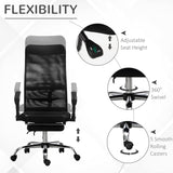 Executive High Back Mesh Office Chair with Footrest and Lumbar Support - Furniture4Design