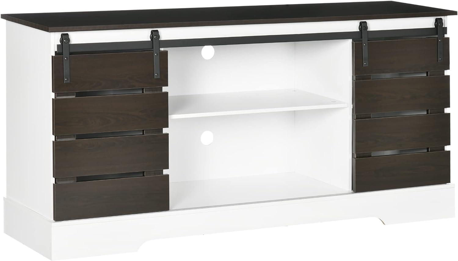 White and brown farmhouse deals tv stand