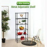 FDW 6-Tier Adjustable Wire Shelving,with One 6-Tier Shelf or Two 3-Tier Shelf - Furniture4Design