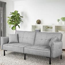 FDW 78" Futon Convertible Memory Foam Sofa for Living Room,Gray - Furniture4Design