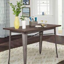 FDW Kitchen Table Wood Top Table 24 x 48 Inches, Bronze - Furniture4Design