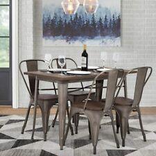 FDW Set Of 5 Dining Table and Chairs 24x48 Inches Rectangular shape, Bronze - Furniture4Design