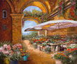 Flower Market in romantic Tuscany Italy sotto ceramic tile mural backsplash - Furniture4Design