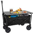 Folding Wagon Collapsible Wagon Garden Cart with foldable table board Wheels - Furniture4Design