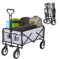 Folding Wagon Garden Cart Collapsible Beach Wagon Grocery Wagon with 4 Universal - Furniture4Design