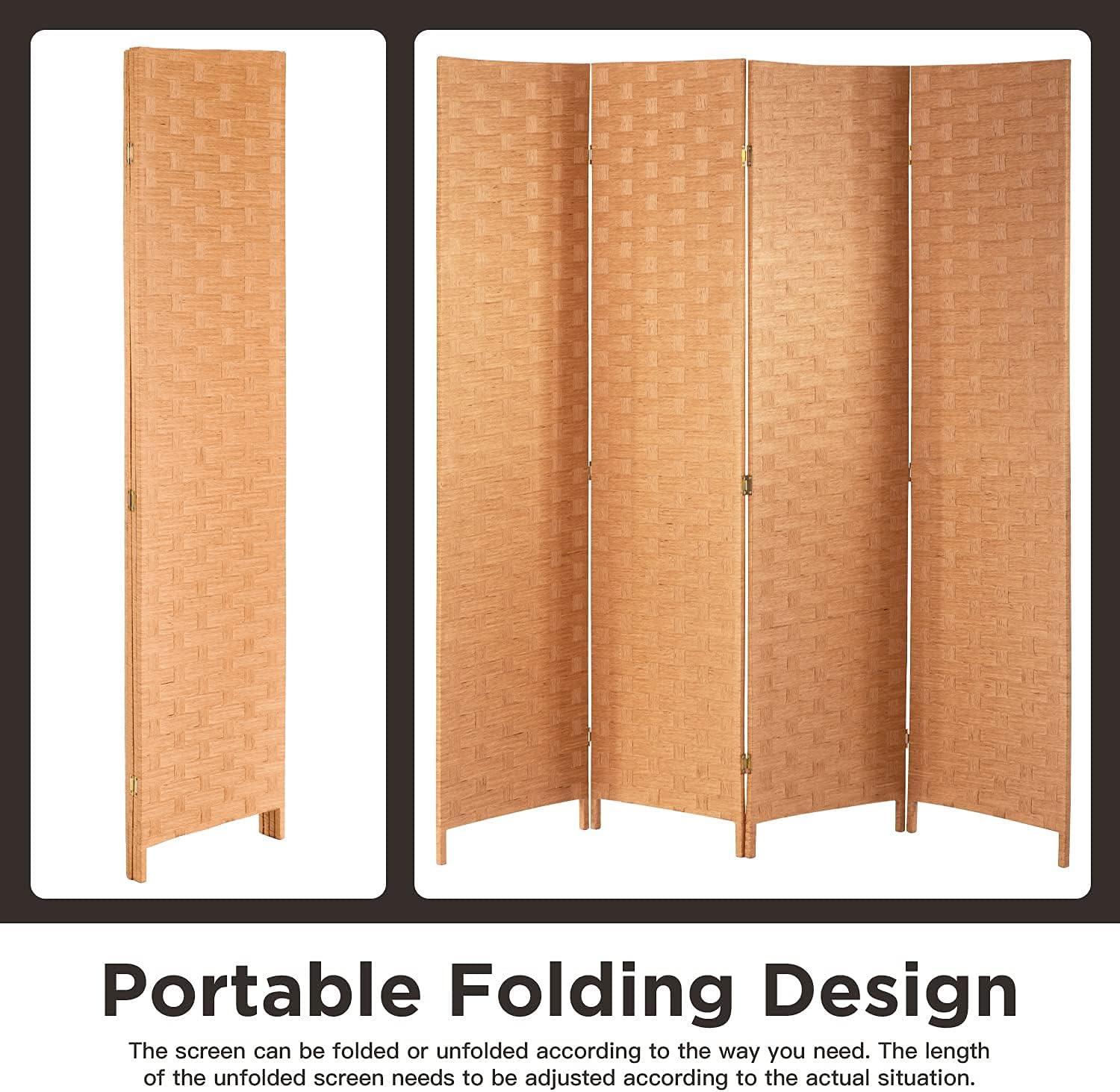 Folding Wooden Room Divider for Home or Office (Natural) - Furniture4Design