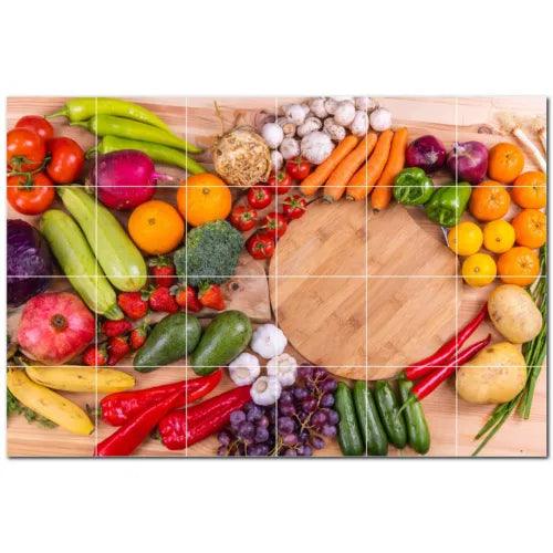 Fruit Ceramic Tile Wall Mural PT500670. 72" W x 48" H (24) 12x12 tiles - Furniture4Design