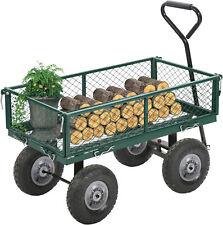 Garden Carts Yard Dump Wagon Cart Lawn Utility Cart Outdoor Steel Heavy Duty - Furniture4Design