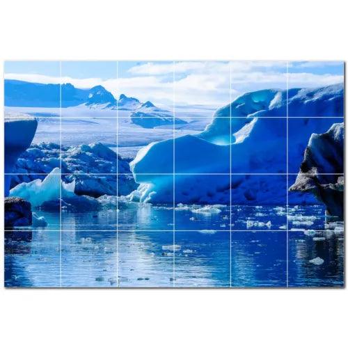 Glacier Ceramic Tile Wall Mural PT500727. 72" W x 48" H (24) 12x12 tiles - Furniture4Design