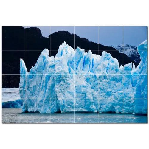 Glacier Ceramic Tile Wall Mural PT500733. 72" W x 48" H (24) 12x12 tiles - Furniture4Design