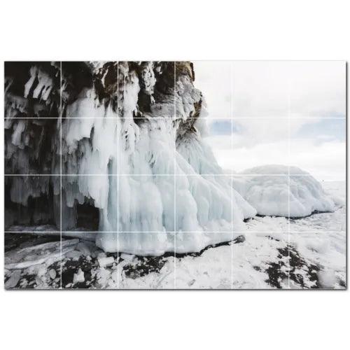 Glacier Ceramic Tile Wall Mural PT500735. 72" W x 48" H (24) 12x12 tiles - Furniture4Design