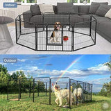 Heavy Duty Indoor Outdoor Dog Playpen with 8 Panels - 24 Black - Furniture4Design