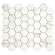 Hexacycle White Hexagon Recycled Glass Tile Modern Bathroom Fireplace Backsplash - Furniture4Design