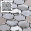 Hexagon Gray Metallic 3D Glass Marble Stone Mosaic Tile Kitchen Bath Backsplash - Furniture4Design