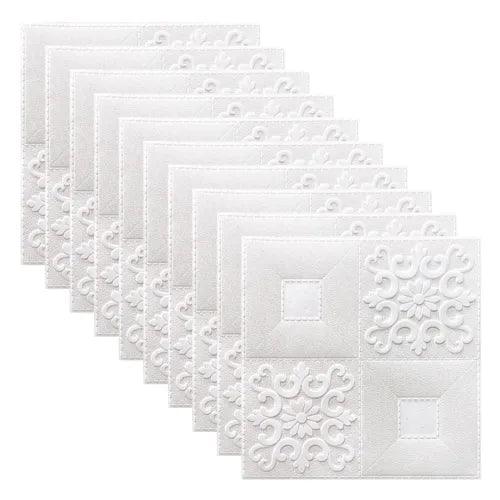 Home Decor 3D Tile Stone Wall Sticker Self Adhesive Foam Panels (Pack of 10) - Furniture4Design