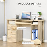 Home Office Computer Desk with Adjustable Shelves and Drawers, Contemporary Workstation for Study and Living Room - Furniture4Design