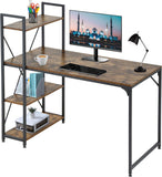 Home Office Computer Desk with Bookshelf and Large Surface - Furniture4Design