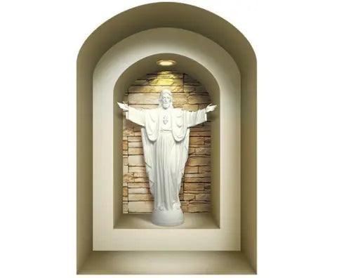 JESUS 3D WALL STICKERS, NICHE ILLUSION SET, REMOVABLE VINYL - Furniture4Design