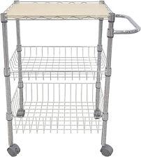 Kitchen and Microwave Utility Cart Adjustable with Removable Board Shelving - Furniture4Design