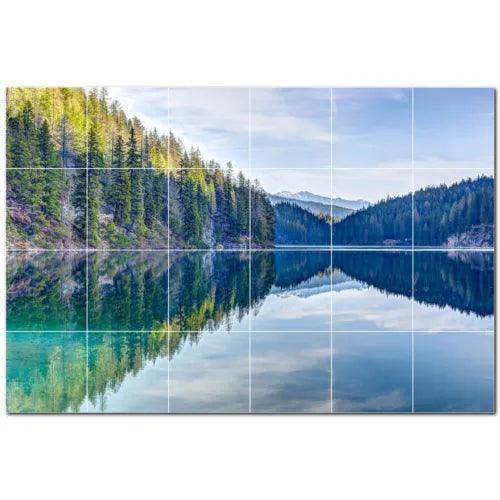 Lakes Ceramic Tile Wall Mural PT500800. 72" W x 48" H (24) 12x12 tiles - Furniture4Design