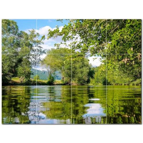 Lakes Ceramic Tile Wall Mural PT500805. 24" W x 18" H (12) 6x6 tiles - Furniture4Design