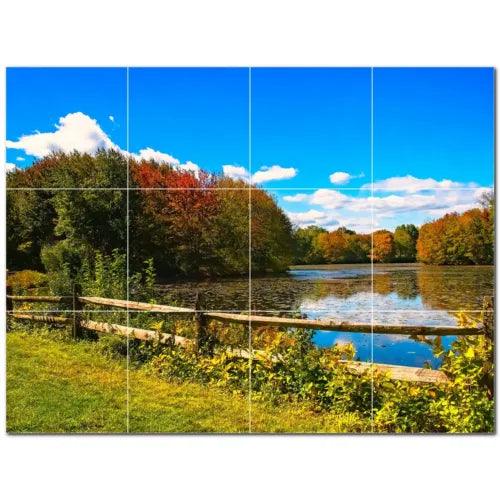 Lakes Ceramic Tile Wall Mural PT500809. 48" W x 36" H (12) 12x12 tiles - Furniture4Design