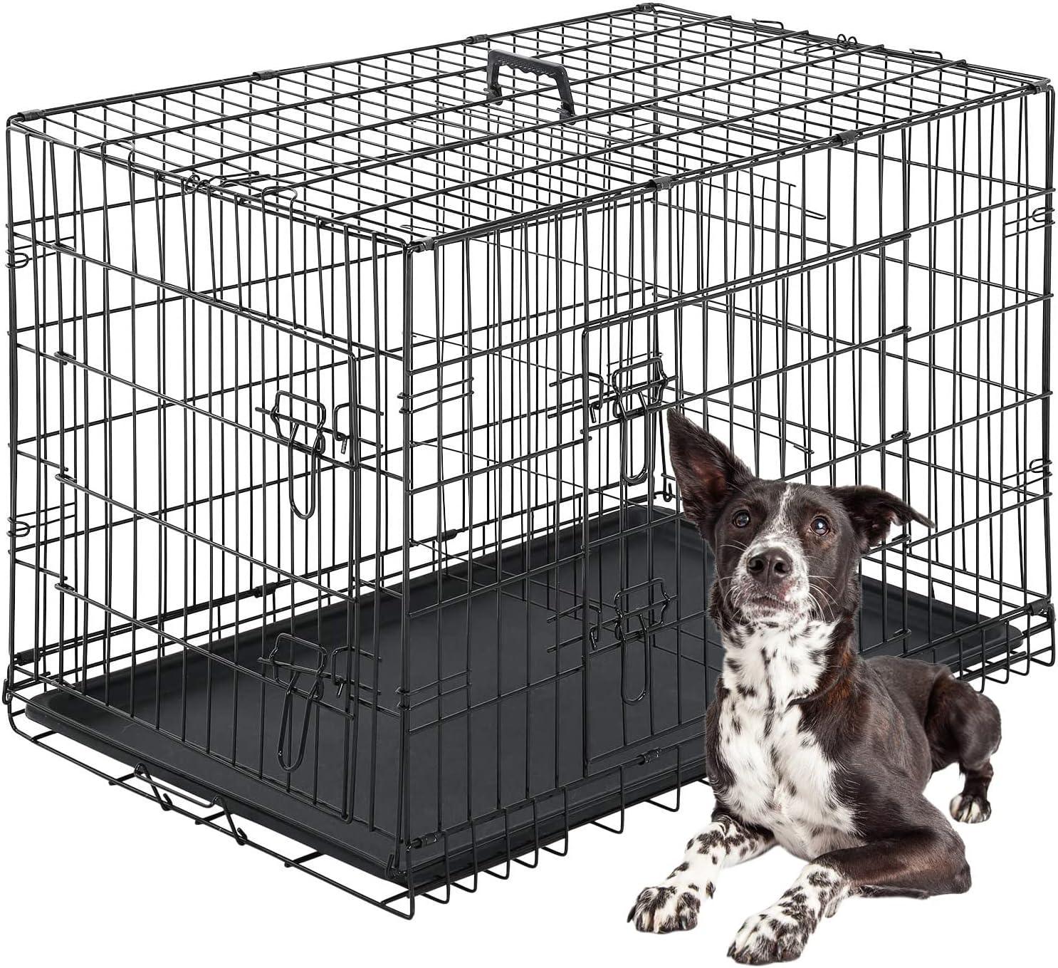 Large Dog Crate with Double Door and Divider Panel - Furniture4Design