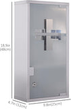 Lockable Stainless Steel Wall Mount Medicine Cabinet with Glass Door - Furniture4Design