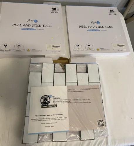 Lot Of 3 Subway Tiles Peel and Stick Backsplash 12"x12" 30 Total Tiles NOB - Furniture4Design