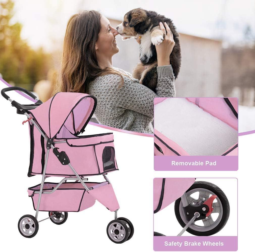 Luxurious Pet Stroller for Dogs and Cats with 3 Wheels - Furniture4Design