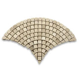 M999XP Crema Marfil Marble Fish Scale Scallop Fan Mini Mosaic Tile Polished - Furniture4Design