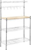 Metal Baker's Rack Organizer Stand Shelf Kitchen Microwave Cart Storage Shelving - Furniture4Design