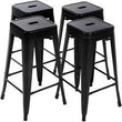 Metal Bar Stools Set of 4 Counter Height Barstool Stackable Barstools - Furniture4Design