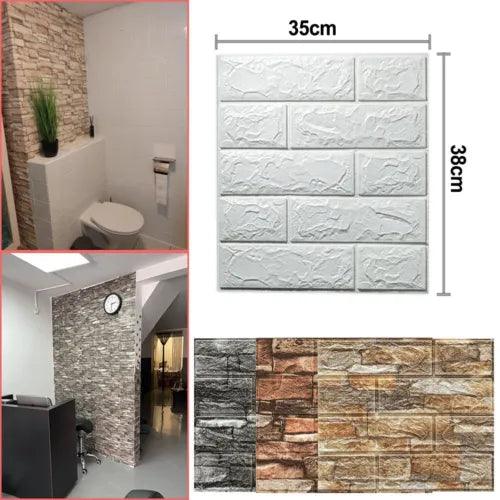 Modern Design Soft Foam Panels 3D Selfadhesive Tile Stone Brick Wall Sticker - Furniture4Design